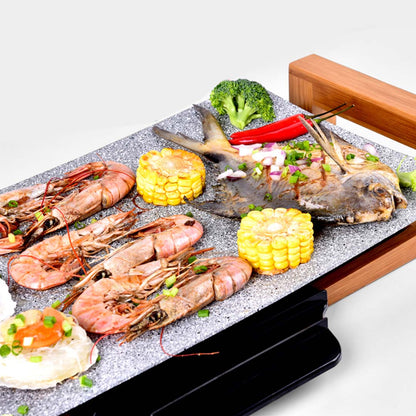 SOGA Electric Ceramic BBQ Grill Non-stick Surface Hot Plate for Indoor & Outdoor Stone • LUZ-ElectricGrillPlateCeramicStone