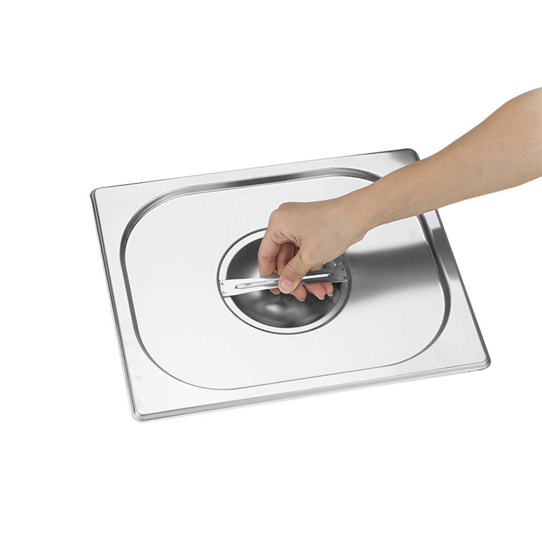 SOGA 2X Gastronorm GN Pan Lid Full Size 1/1 Stainless Steel Tray Top Cover • LUZ-GP5501-JLID1F-X2