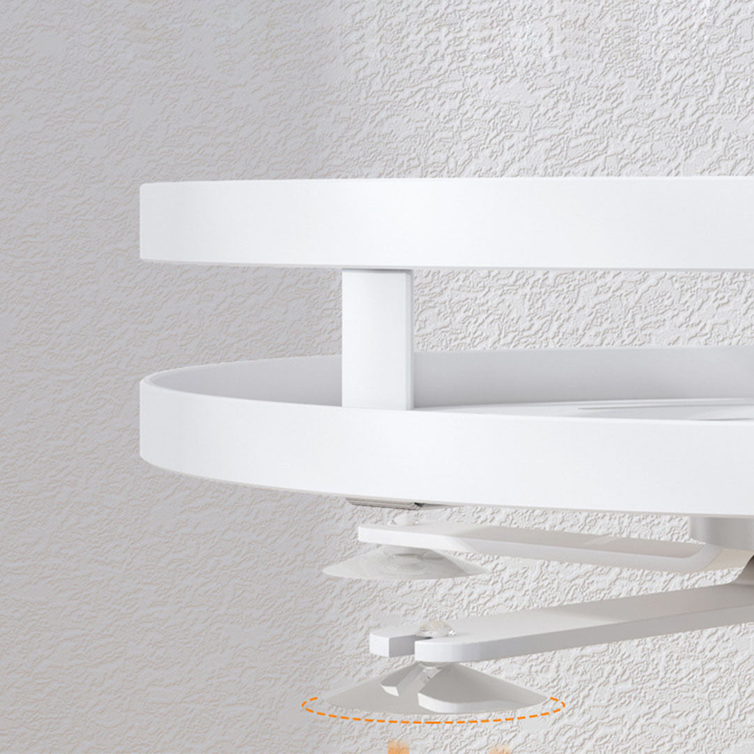 SOGA 2X 3 Tier Steel White Round Rotating Multi-Function Kitchen Portable Storage Spice Seasoning Kitchen Countertop Organiser Shelf • LUZ-KitchenXY051WHTX2