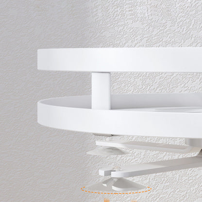 SOGA 2X 3 Tier Steel White Round Rotating Multi-Function Kitchen Portable Storage Spice Seasoning Kitchen Countertop Organiser Shelf • LUZ-KitchenXY051WHTX2