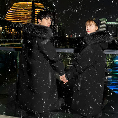 abbee Black 3XL Winter Fur Hooded Thick Overcoat Jacket Stylish Lightweight Quilted Warm Puffer Coat • LUZ-DJ-998D