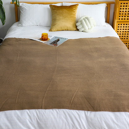 SOGA 2X Coffee Acrylic Knitted Throw Blanket Solid Fringed Warm Cozy Woven Cover Couch Bed Sofa Home Decor • LUZ-Blanket906X2