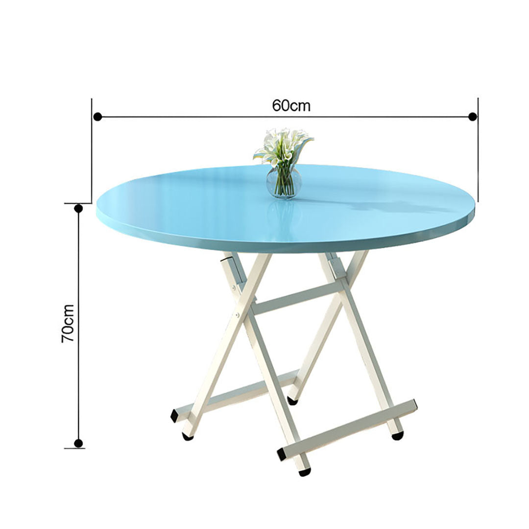 SOGA 2X  Blue Dining Table Portable Round Surface Space Saving Folding Desk Home Decor • LUZ-TableRD724X2
