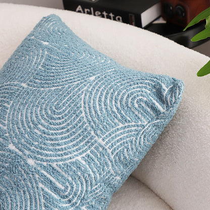 SOGA 2X 50cm Blue Throw Pillow Geometric Indoor and Outdoor Corded for Home Decor • LUZ-FrenchCushion319X2