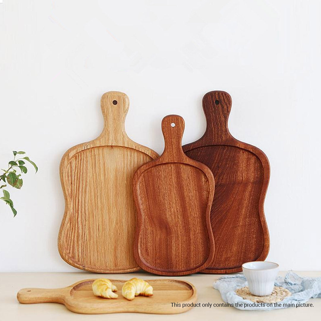 SOGA 2X 40cm Brown Wooden Serving Tray Board Paddle with Handle Home Decor • LUZ-WodF604X2