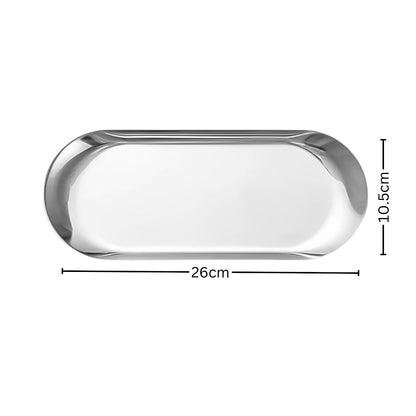 SOGA Silver Nordic Oval Plate Set Small Medium, and Large for 3 Pieces Kitchen Essentials • LUZ-VICPlate50