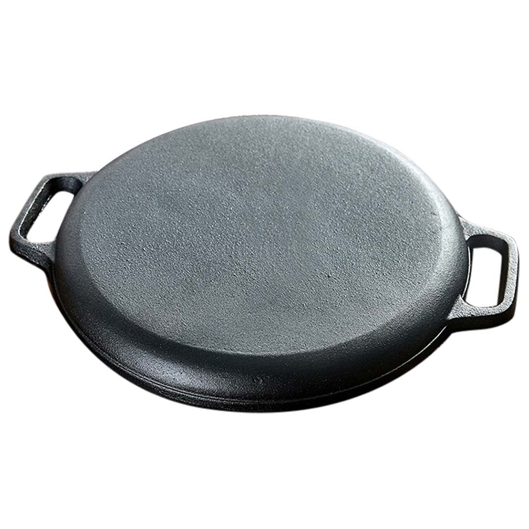 SOGA Dual Burners Cooktop Stove, 30cm Cast Iron Frying Pan Skillet and 30cm Induction Fry Pan • LUZ-ECooktDBL-Sizzle30-FRY2865