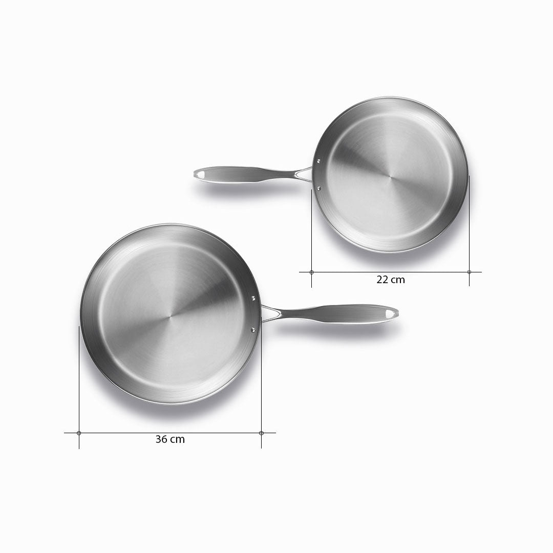 SOGA Stainless Steel Fry Pan 22cm 36cm Frying Pan Top Grade Induction Cooking • LUZ-FryPanSS2861-2879