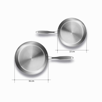 SOGA Stainless Steel Fry Pan 22cm 36cm Frying Pan Top Grade Induction Cooking • LUZ-FryPanSS2861-2879