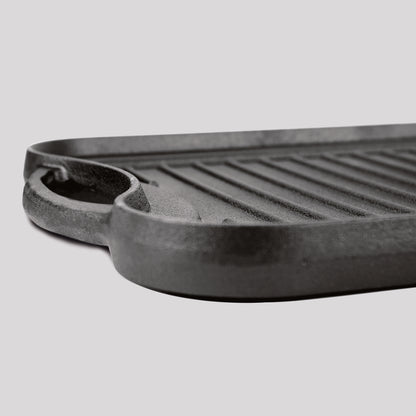 SOGA 50.8cm Cast Iron Ridged Griddle Hot Plate Grill Pan BBQ Stovetop • LUZ-ZPai009