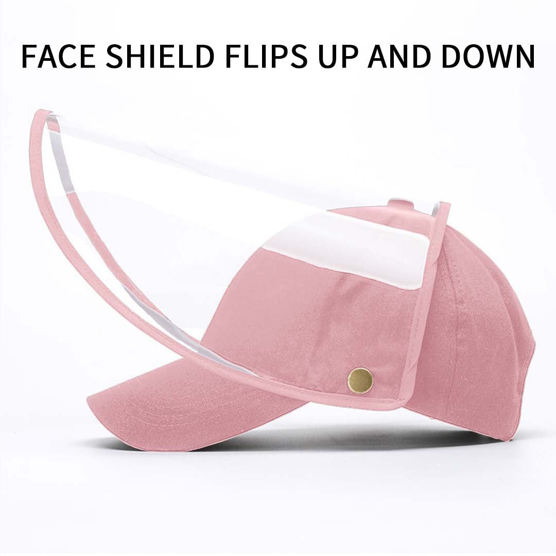 Outdoor Protection Hat Anti-Fog Pollution Dust Protective Cap Full Face HD Shield Cover Kids Pink LUZ-HatKidsPNK