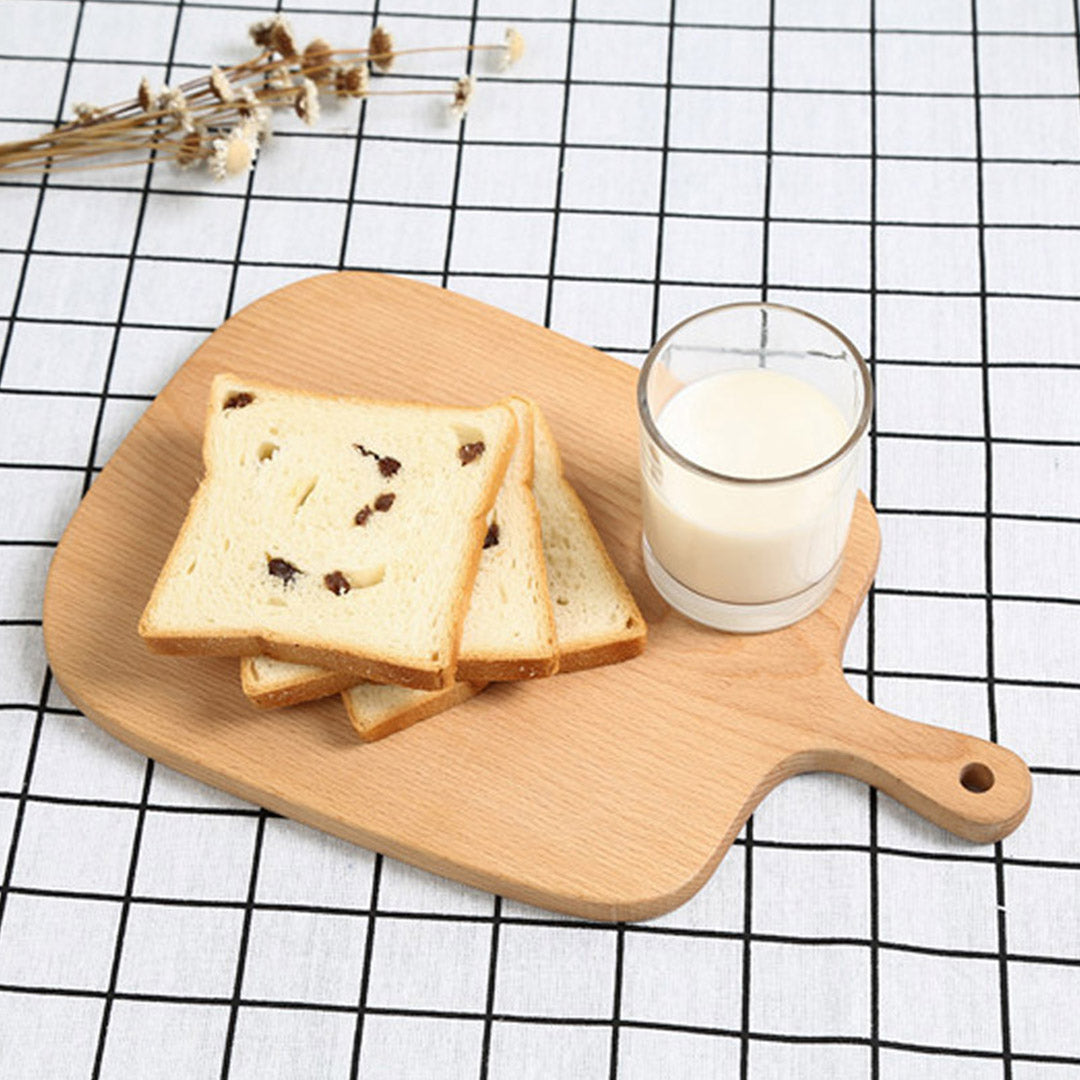 SOGA 2X 33cm Brown Rectangle Wooden Serving Tray Chopping Board Paddle with Handle Home Decor • LUZ-WodF602X2