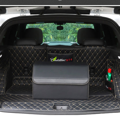 SOGA Leather Car Boot Collapsible Foldable Trunk Cargo Organizer Portable Storage Box Black Medium • LUZ-StorageBLKMed