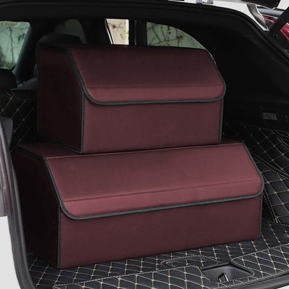 SOGA Leather Car Boot Collapsible Foldable Trunk Cargo Organizer Portable Storage Box Red Medium • LUZ-StorageREDMed