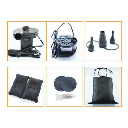 SOGA Grey Stripe Inflatable Car Mattress Portable Camping Rest Air Bed Travel Compact Sleeping Kit Essentials • LUZ-CarMat002