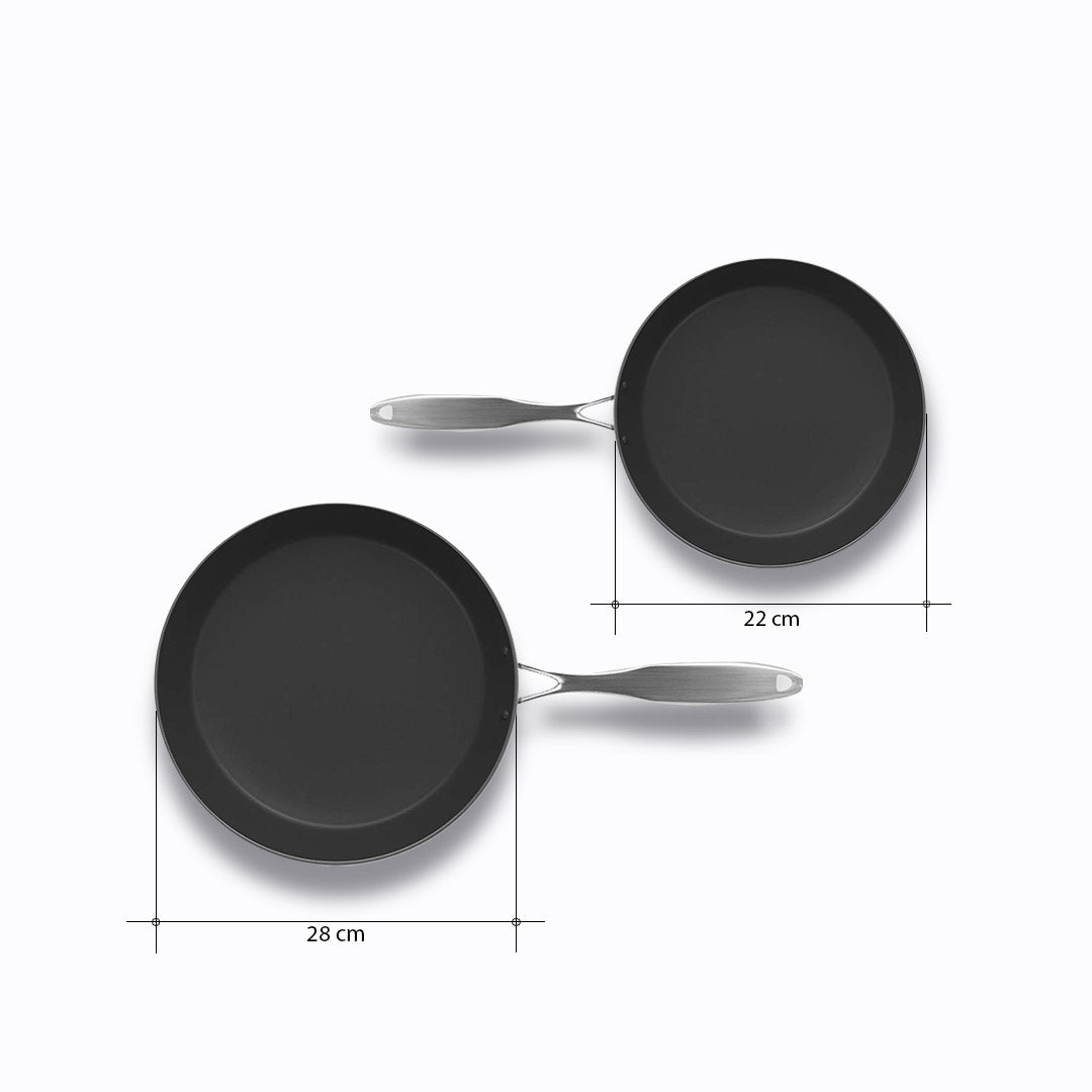 SOGA Stainless Steel Fry Pan 22cm 28cm Frying Pan Induction Non Stick Interior • LUZ-FryPanNS2869-2872