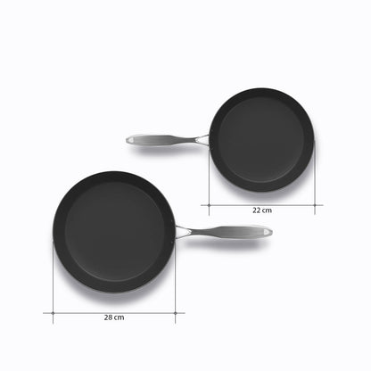 SOGA Stainless Steel Fry Pan 22cm 28cm Frying Pan Induction Non Stick Interior • LUZ-FryPanNS2869-2872