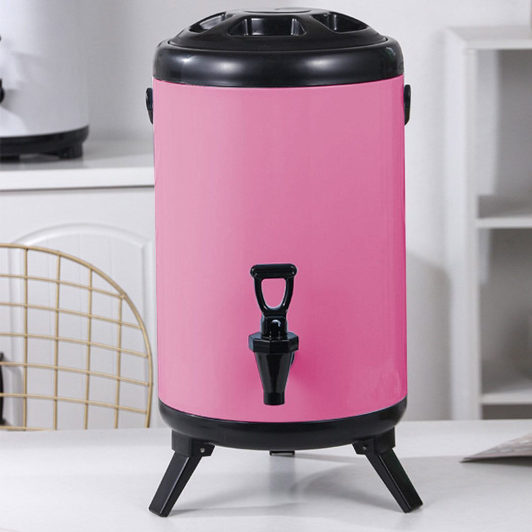 SOGA 18L Stainless Steel Insulated Milk Tea Barrel Hot and Cold Beverage Dispenser Container with Faucet Pink • LUZ-VICDispenser18LPNK