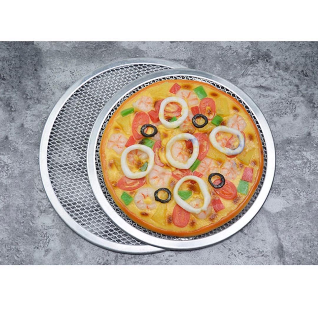 SOGA 12-inch Round Seamless Aluminium Nonstick Commercial Grade Pizza Screen Baking Pan • LUZ-PizzaScreen11707