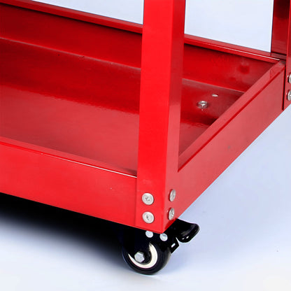 SOGA 3 Tier Tool Storage Cart Portable Service Utility Heavy Duty Mobile Trolley Red • LUZ-ToolCart604