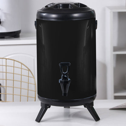 SOGA 14L Stainless Steel Insulated Milk Tea Barrel Hot and Cold Beverage Dispenser Container with Faucet Black • LUZ-VICDispenser14LBLK