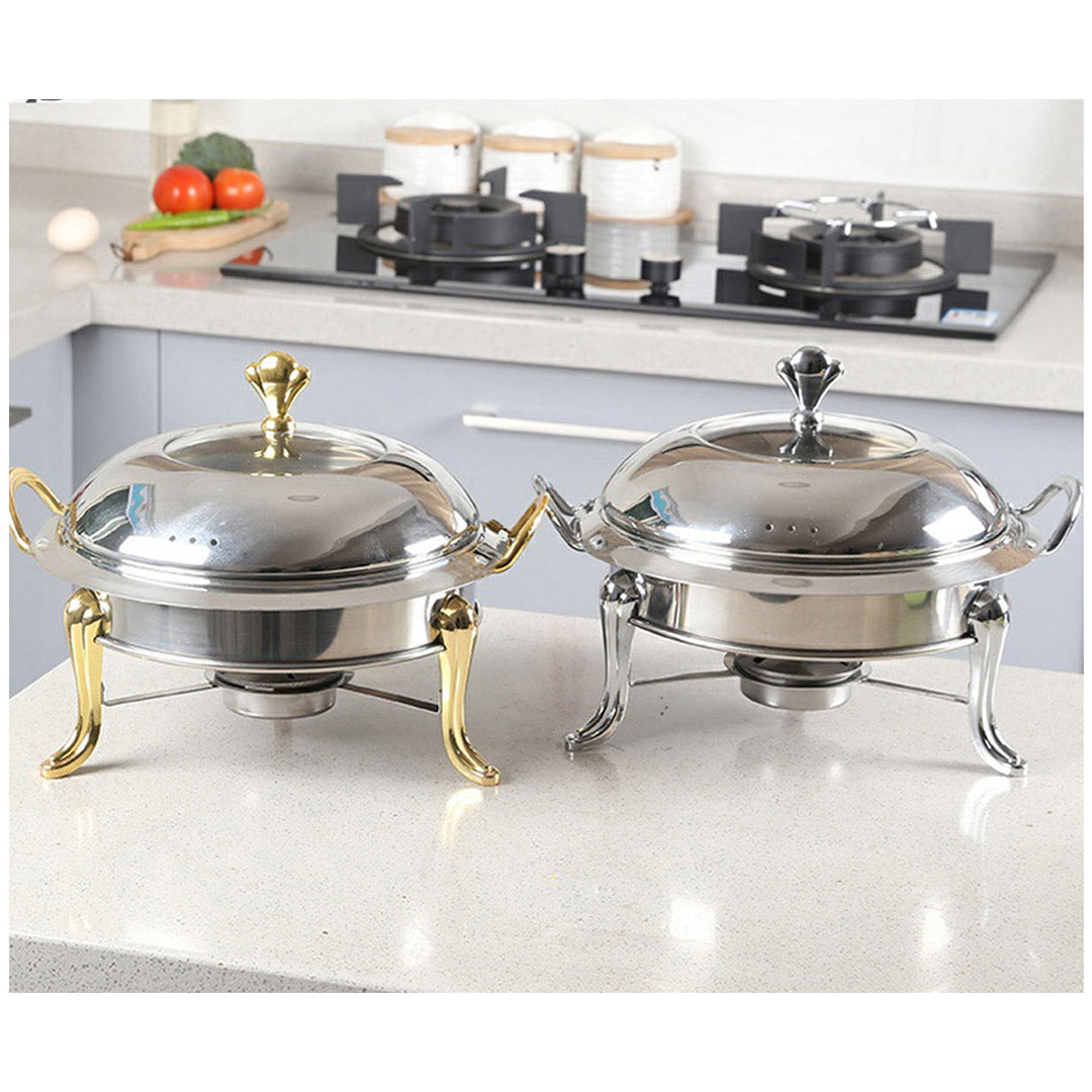 SOGA 2X Stainless Steel Round Buffet Chafing Dish Cater Food Warmer Chafer with Glass Top Lid • LUZ-ChafingDishSoupSilverX2