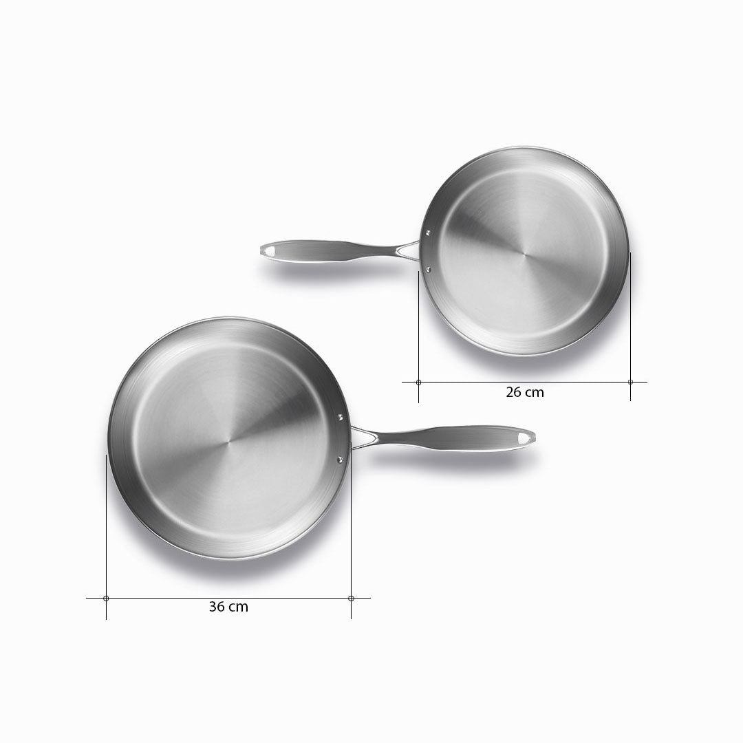 SOGA Stainless Steel Fry Pan 26cm 36cm Frying Pan Top Grade Induction Cooking • LUZ-FryPanSS2863-2879