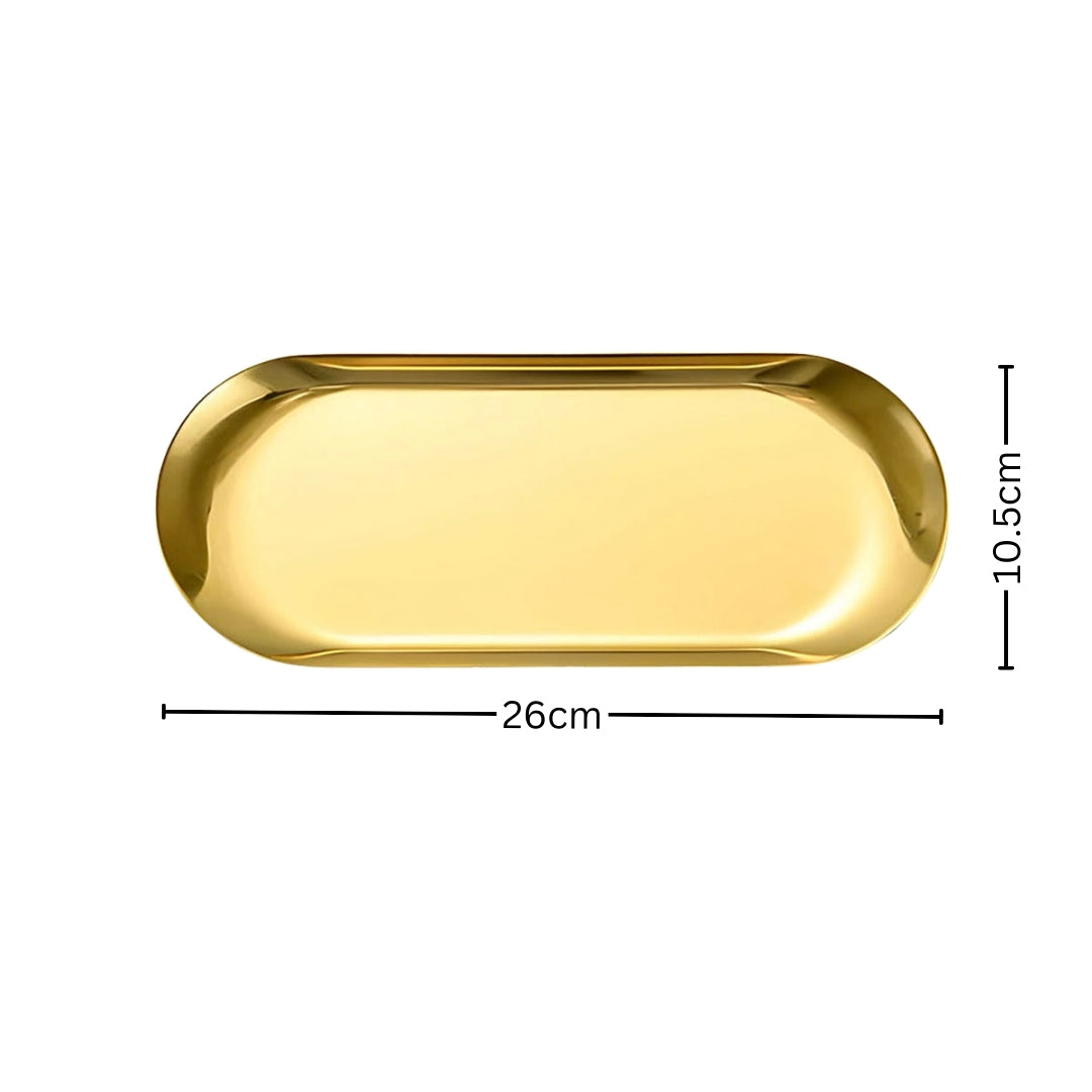SOGA Gold Nordic Oval Plate Set Small, Medium and Large for 3 Pieces Kitchen • LUZ-VICPlate49