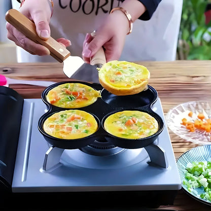 SOGA 2X 4 Mold Multi-Portion Cast Iron Breakfast Fried Egg Pancake Omelet Fry Pan • LUZ-ZPai027X2