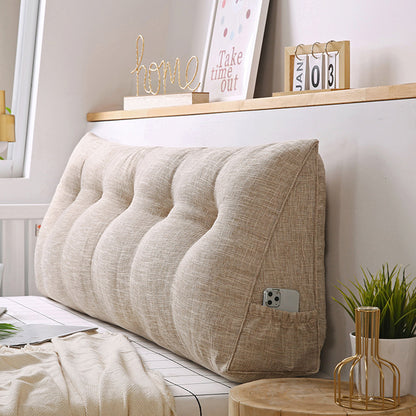 SOGA 4X 180cm Beige Triangular Wedge Bed Pillow Headboard Backrest Bedside Tatami Cushion Home Decor • LUZ-PillowFab180BeigeX4