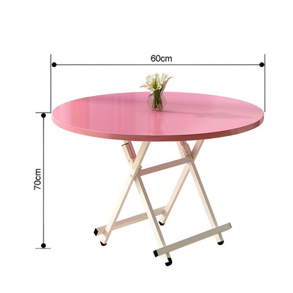 SOGA Pink Dining Table Portable Round Surface Space Saving Folding Desk Home Decor • LUZ-TableRD726
