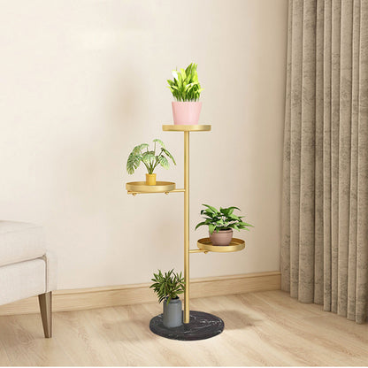 SOGA 2X 3 Tier Gold Round Plant Stand Flowerpot Tray Display Living Room Balcony Metal Decorative Shelf • LUZ-FPotH103X2
