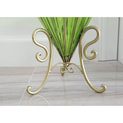 SOGA 67cm Green Glass Tall Floor Vase with 10pcs White Artificial Fake Flower Set • LUZ-Vase0053GreenwWhiteF10