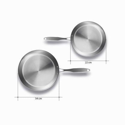SOGA Stainless Steel Fry Pan 22cm 34cm Frying Pan Top Grade Skillet Induction Cooking FryPan • LUZ-FryPanSS2861-2867