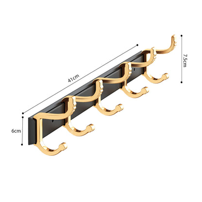 SOGA 2X 41cm Wall Mounted Towel Rack Space-Saving Hanger Organiser with Durable Hooks LUZ-TAN1014X2