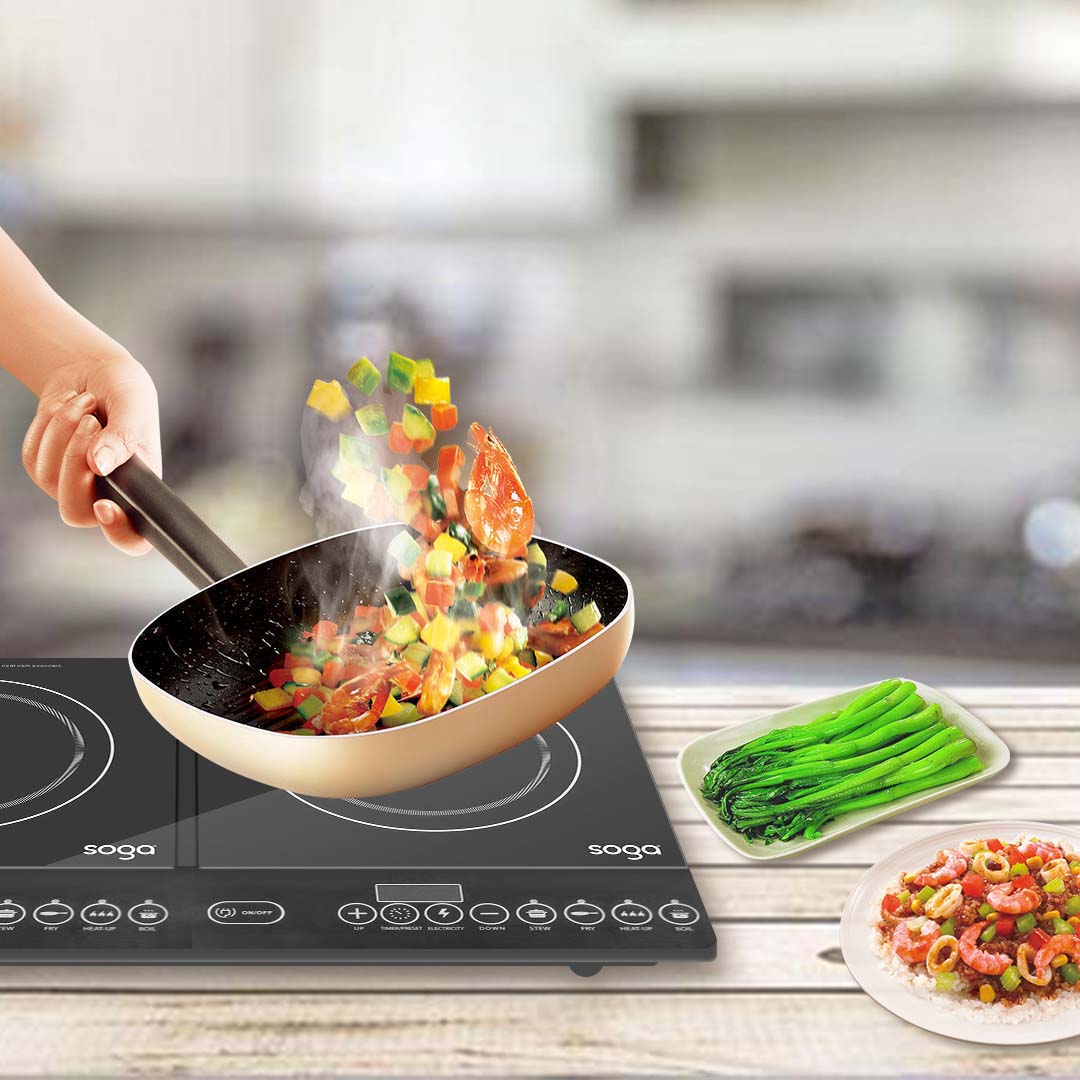 SOGA 2X Cooktop Portable Induction LED Electric Double Duo Hot Plate Burners Cooktop Stove • LUZ-ElectricCooktopDoubleX2