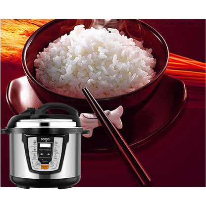 SOGA Electric Stainless Steel Pressure Cooker 10L 1600W Multicooker 16 • LUZ-16ElectricPressureCooker10L