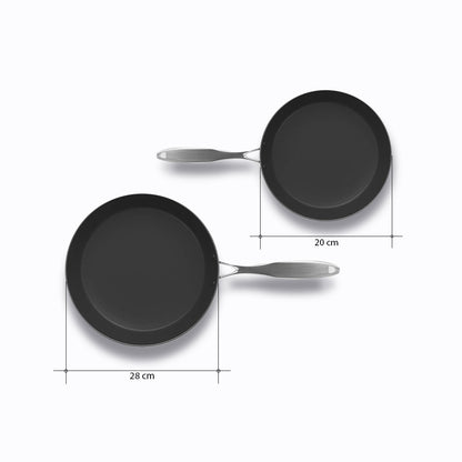 SOGA Stainless Steel Fry Pan 20cm 28cm Frying Pan Induction Non Stick Interior • LUZ-FryPanNS2868-2872