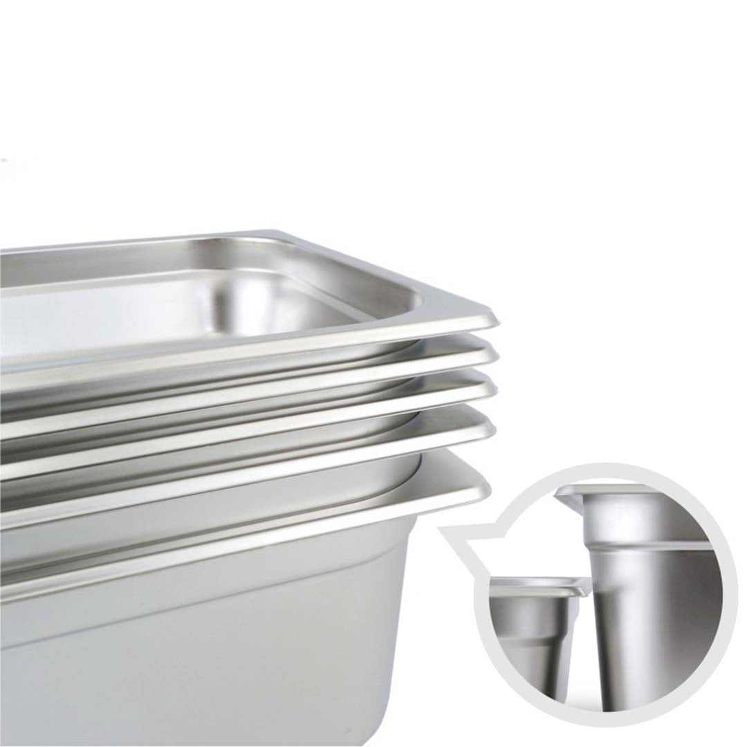 SOGA Gastronorm GN Pan Full Size 1/2 GN Pan 10cm Deep Stainless Steel Tray With Lid • LUZ-GP5410wLidX1