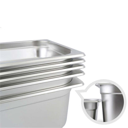 SOGA Gastronorm GN Pan Full Size 1/2 GN Pan 10cm Deep Stainless Steel Tray With Lid • LUZ-GP5410wLidX1
