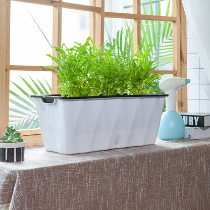 SOGA 2X Large White Rectangular Flowerpot Vegetable Herb Flower Outdoor Plastic Box Garden Decor • LUZ-PlantBox2K