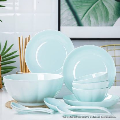 SOGA Light Blue Japanese Style Ceramic Dinnerware Crockery Soup Bowl Plate Server Kitchen Home Decor Set of 6 • LUZ-BowlG432