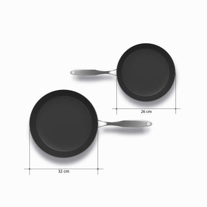 SOGA Stainless Steel Fry Pan 26cm 32cm Frying Pan Induction Non Stick Interior • LUZ-FryPanNS2871-2874