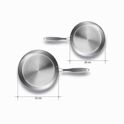 SOGA Stainless Steel Fry Pan 26cm 32cm Frying Pan Top Grade Induction Cooking • LUZ-FryPanSS2863-2866