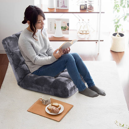 SOGA Floor Recliner Folding Lounge Sofa Futon Couch Folding Chair Cushion Grey • LUZ-LoungeChairGrey