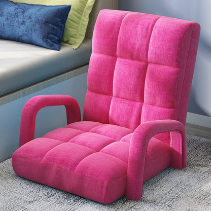 SOGA Foldable Lounge Cushion Adjustable Floor Lazy Recliner Chair with Armrest Pink • LUZ-LoungeArmPink