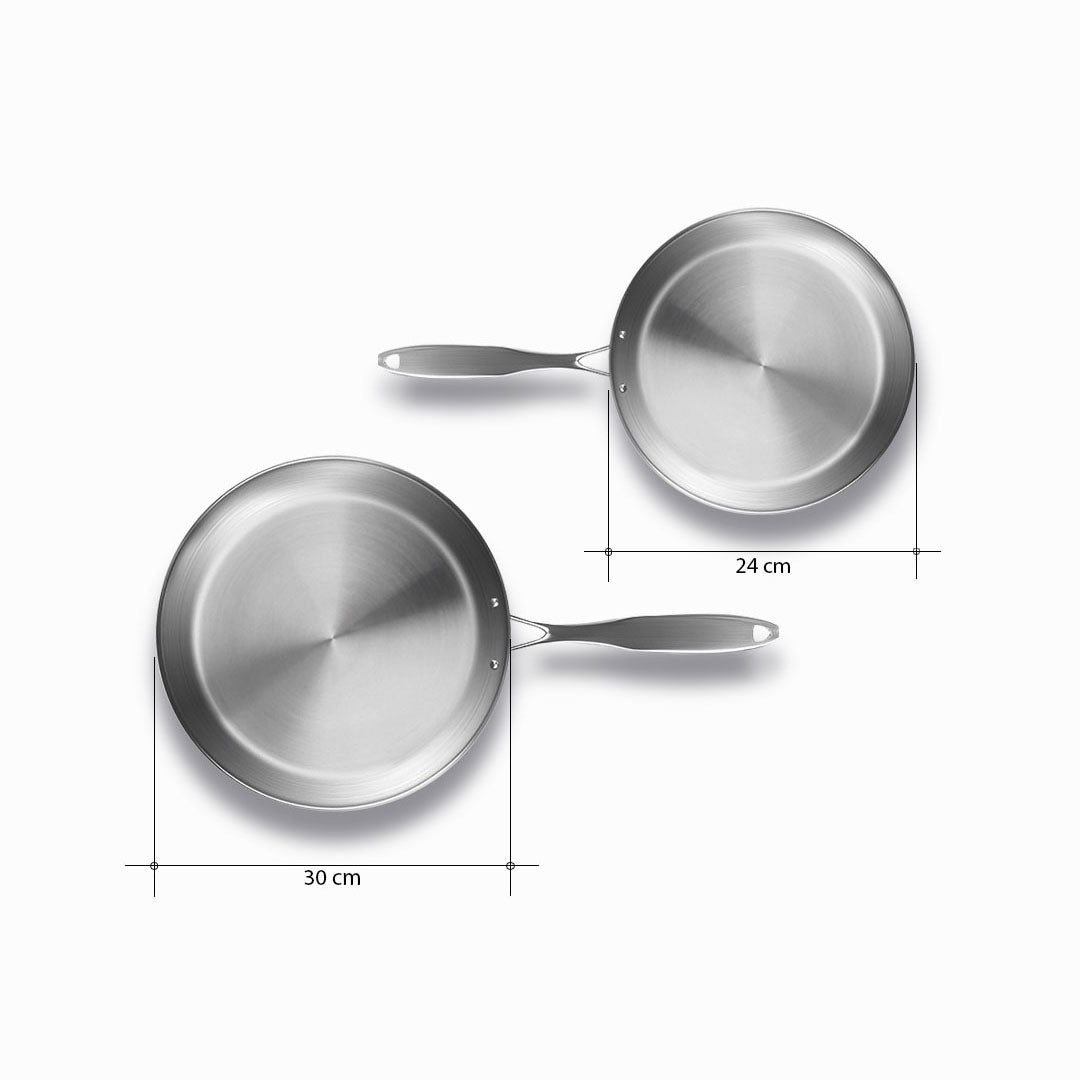 SOGA Stainless Steel Fry Pan 24cm 30cm Frying Pan Top Grade Induction Cooking • LUZ-FryPanSS2862-2865