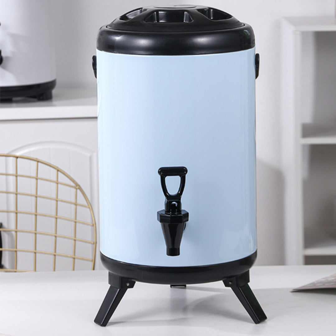 SOGA 14L Stainless Steel Insulated Milk Tea Barrel Hot and Cold Beverage Dispenser Container with Faucet White • LUZ-VICDispenser14LWHT