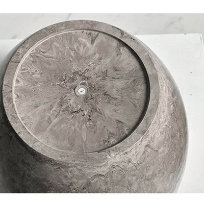 SOGA 27cm Rock Grey Round Resin Plant Flower Pot in Cement Pattern Planter Cachepot for Indoor Home Office • LUZ-FPotA3207