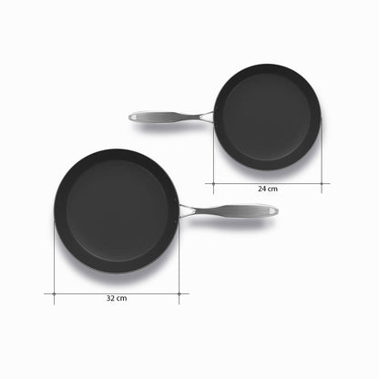 SOGA Stainless Steel Fry Pan 24cm 32cm Frying Pan Induction Non Stick Interior • LUZ-FryPanNS2870-2874